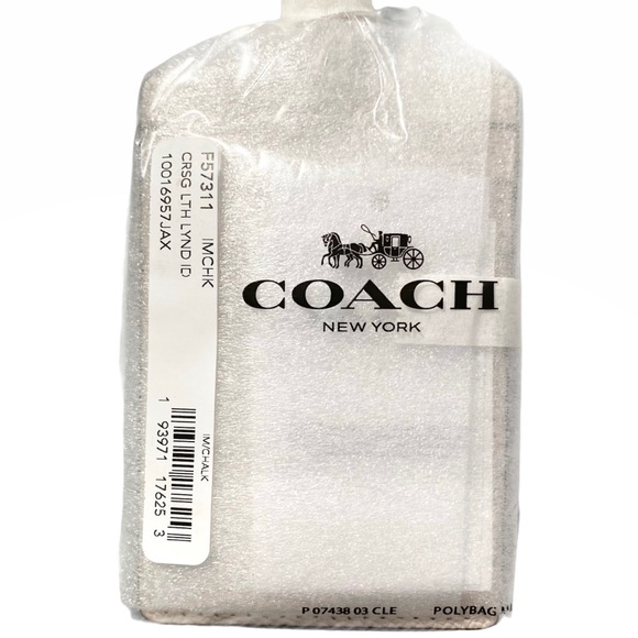 COACH Id Lanyard Chalk Crossgrain Leather - Picture 12 of 12